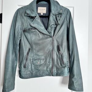 Lucky Brand Women's Sea Green Leather Jacket